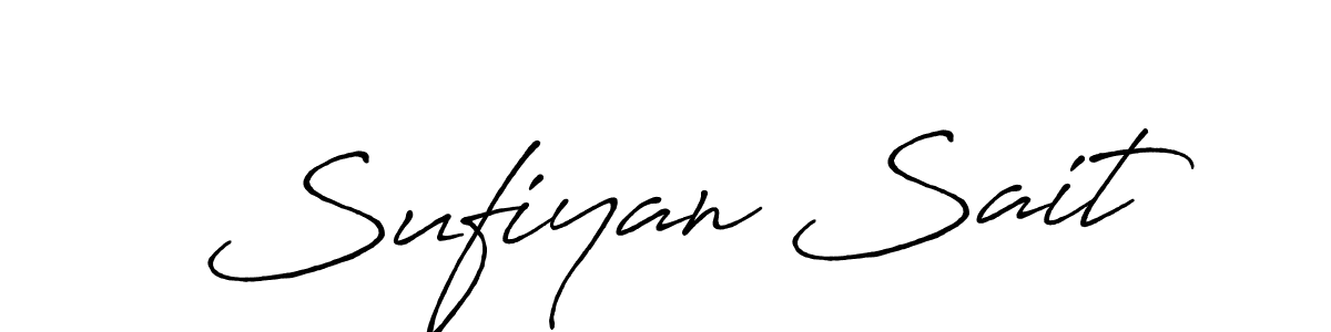 How to make Sufiyan Sait name signature. Use Antro_Vectra_Bolder style for creating short signs online. This is the latest handwritten sign. Sufiyan Sait signature style 7 images and pictures png