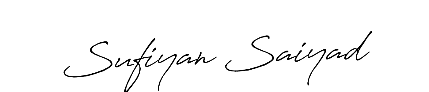 Create a beautiful signature design for name Sufiyan Saiyad. With this signature (Antro_Vectra_Bolder) fonts, you can make a handwritten signature for free. Sufiyan Saiyad signature style 7 images and pictures png