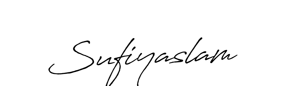 Make a beautiful signature design for name Sufiyaslam. With this signature (Antro_Vectra_Bolder) style, you can create a handwritten signature for free. Sufiyaslam signature style 7 images and pictures png