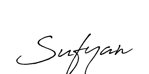 Make a beautiful signature design for name Sufyan. With this signature (Antro_Vectra_Bolder) style, you can create a handwritten signature for free. Sufyan signature style 7 images and pictures png