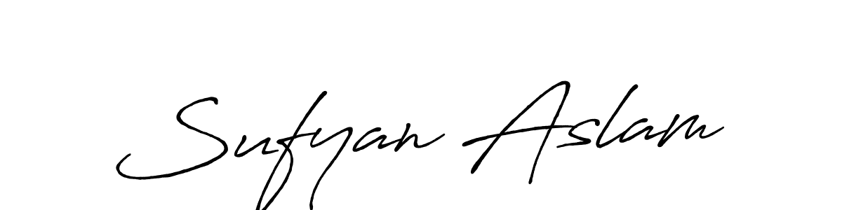 Use a signature maker to create a handwritten signature online. With this signature software, you can design (Antro_Vectra_Bolder) your own signature for name Sufyan Aslam. Sufyan Aslam signature style 7 images and pictures png