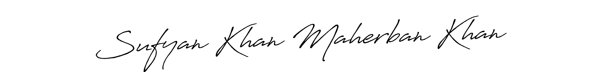 Sufyan Khan Maherban Khan stylish signature style. Best Handwritten Sign (Antro_Vectra_Bolder) for my name. Handwritten Signature Collection Ideas for my name Sufyan Khan Maherban Khan. Sufyan Khan Maherban Khan signature style 7 images and pictures png