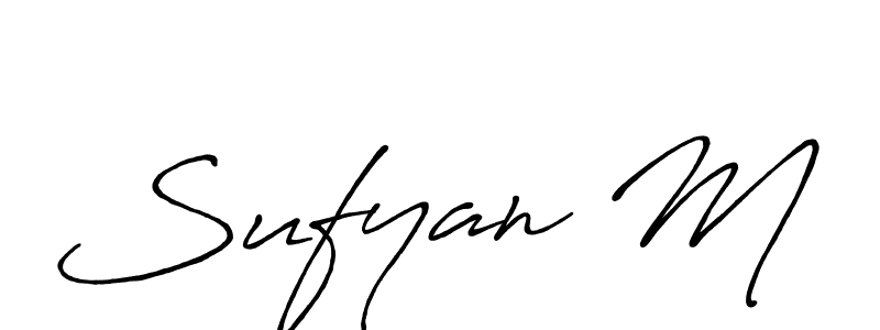 Make a short Sufyan M signature style. Manage your documents anywhere anytime using Antro_Vectra_Bolder. Create and add eSignatures, submit forms, share and send files easily. Sufyan M signature style 7 images and pictures png