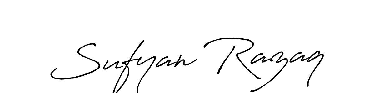 Sufyan Razaq stylish signature style. Best Handwritten Sign (Antro_Vectra_Bolder) for my name. Handwritten Signature Collection Ideas for my name Sufyan Razaq. Sufyan Razaq signature style 7 images and pictures png