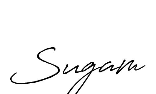 Use a signature maker to create a handwritten signature online. With this signature software, you can design (Antro_Vectra_Bolder) your own signature for name Sugam. Sugam signature style 7 images and pictures png