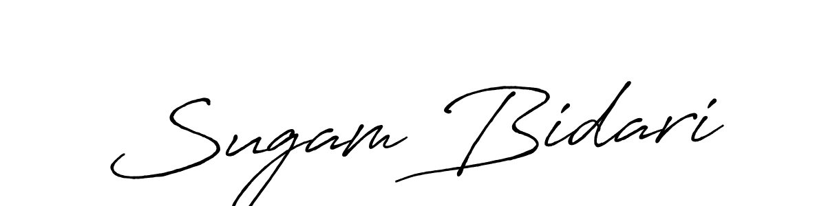 Create a beautiful signature design for name Sugam Bidari. With this signature (Antro_Vectra_Bolder) fonts, you can make a handwritten signature for free. Sugam Bidari signature style 7 images and pictures png