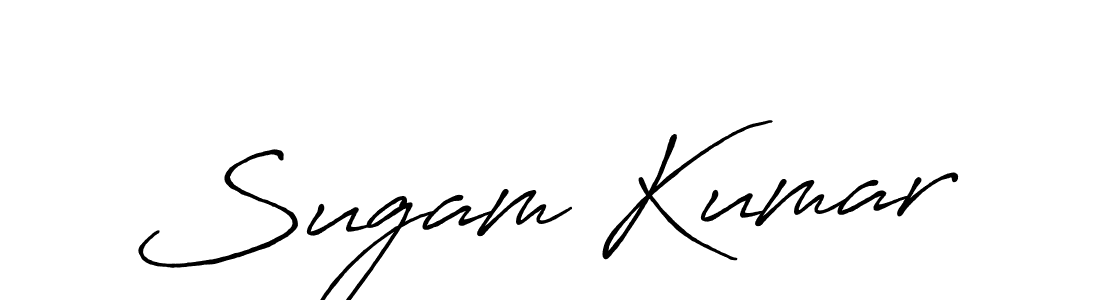 You should practise on your own different ways (Antro_Vectra_Bolder) to write your name (Sugam Kumar) in signature. don't let someone else do it for you. Sugam Kumar signature style 7 images and pictures png