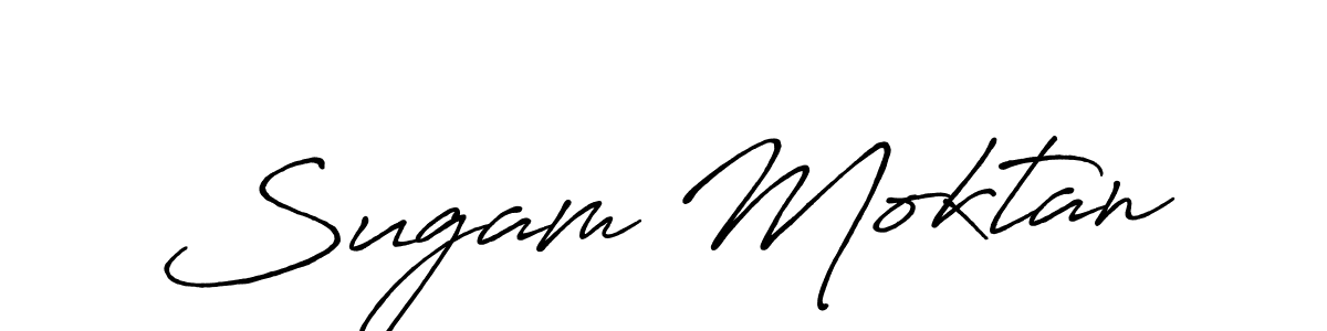 Create a beautiful signature design for name Sugam Moktan. With this signature (Antro_Vectra_Bolder) fonts, you can make a handwritten signature for free. Sugam Moktan signature style 7 images and pictures png