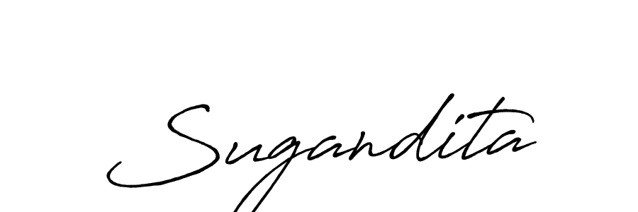 if you are searching for the best signature style for your name Sugandita. so please give up your signature search. here we have designed multiple signature styles  using Antro_Vectra_Bolder. Sugandita signature style 7 images and pictures png