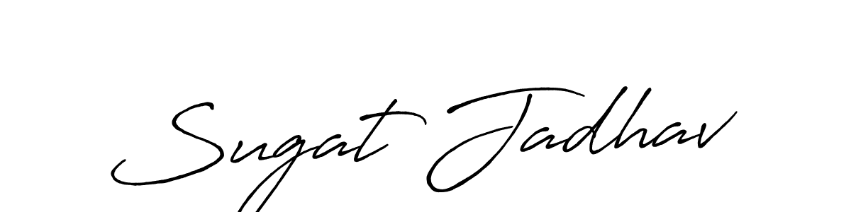 Also You can easily find your signature by using the search form. We will create Sugat Jadhav name handwritten signature images for you free of cost using Antro_Vectra_Bolder sign style. Sugat Jadhav signature style 7 images and pictures png