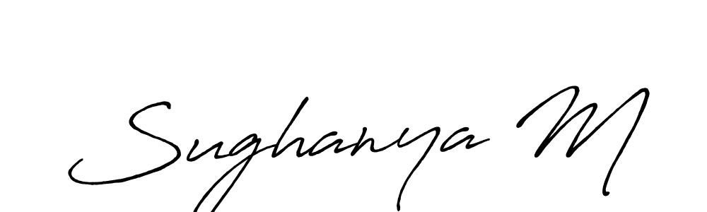 Sughanya M stylish signature style. Best Handwritten Sign (Antro_Vectra_Bolder) for my name. Handwritten Signature Collection Ideas for my name Sughanya M. Sughanya M signature style 7 images and pictures png