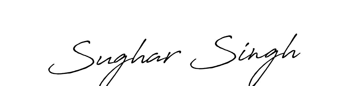The best way (Antro_Vectra_Bolder) to make a short signature is to pick only two or three words in your name. The name Sughar Singh include a total of six letters. For converting this name. Sughar Singh signature style 7 images and pictures png