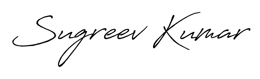Express your personality with a custom Sugreev Kumar signature crafted with Antro_Vectra_Bolder typography. Free transparent PNG download available. Sugreev Kumar signature style 7 images and pictures png