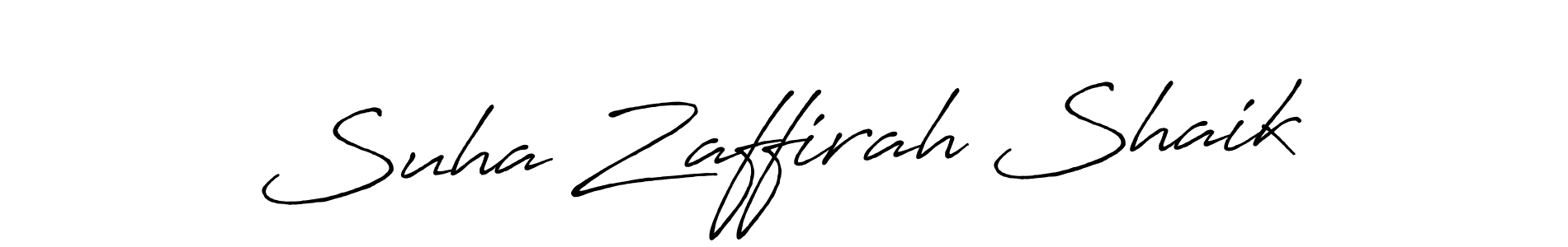 Use a signature maker to create a handwritten signature online. With this signature software, you can design (Antro_Vectra_Bolder) your own signature for name Suha Zaffirah Shaik. Suha Zaffirah Shaik signature style 7 images and pictures png