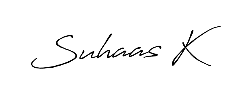 How to make Suhaas K name signature. Use Antro_Vectra_Bolder style for creating short signs online. This is the latest handwritten sign. Suhaas K signature style 7 images and pictures png
