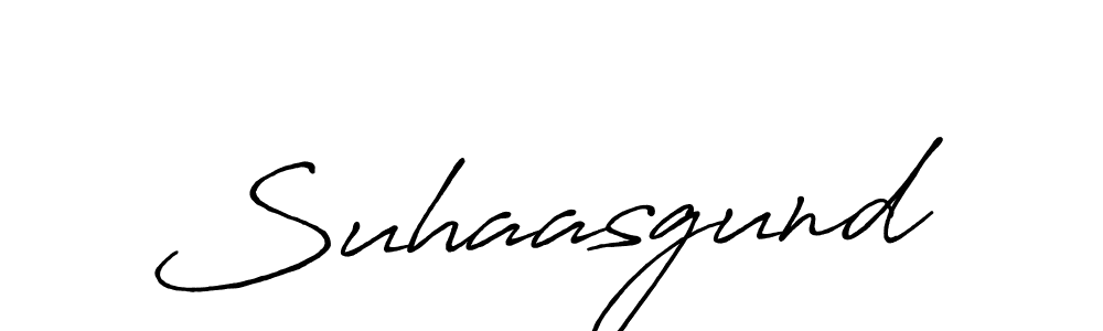 Create a beautiful signature design for name Suhaasgund. With this signature (Antro_Vectra_Bolder) fonts, you can make a handwritten signature for free. Suhaasgund signature style 7 images and pictures png