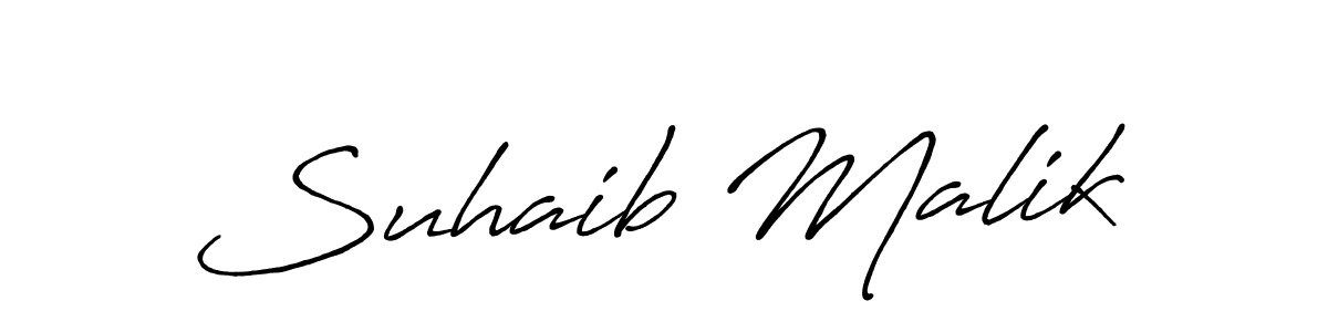 Suhaib Malik stylish signature style. Best Handwritten Sign (Antro_Vectra_Bolder) for my name. Handwritten Signature Collection Ideas for my name Suhaib Malik. Suhaib Malik signature style 7 images and pictures png