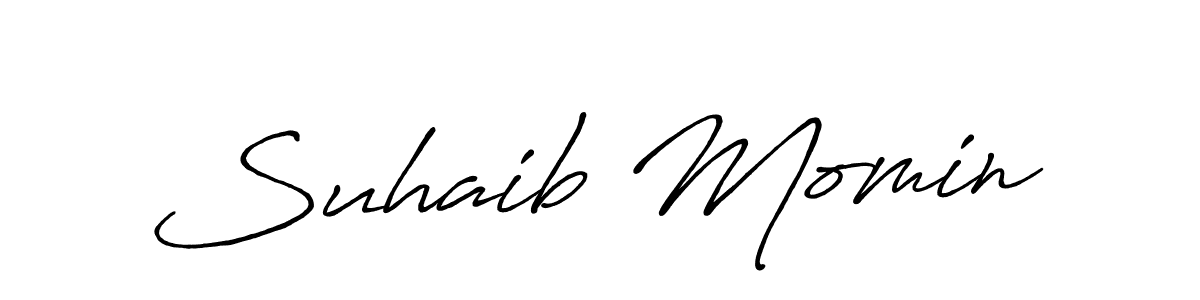 How to make Suhaib Momin signature? Antro_Vectra_Bolder is a professional autograph style. Create handwritten signature for Suhaib Momin name. Suhaib Momin signature style 7 images and pictures png