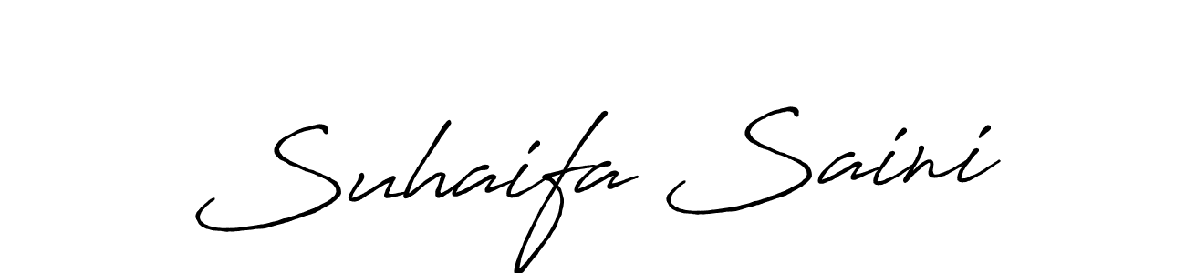 Make a beautiful signature design for name Suhaifa Saini. With this signature (Antro_Vectra_Bolder) style, you can create a handwritten signature for free. Suhaifa Saini signature style 7 images and pictures png