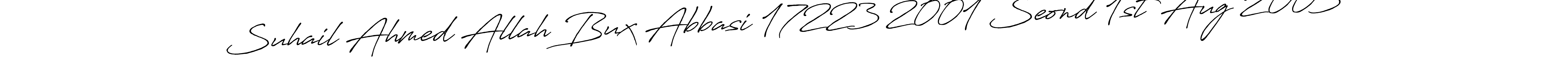 Create a beautiful signature design for name Suhail Ahmed Allah Bux Abbasi 17223 2001 Seond 1st Aug 2003. With this signature (Antro_Vectra_Bolder) fonts, you can make a handwritten signature for free. Suhail Ahmed Allah Bux Abbasi 17223 2001 Seond 1st Aug 2003 signature style 7 images and pictures png