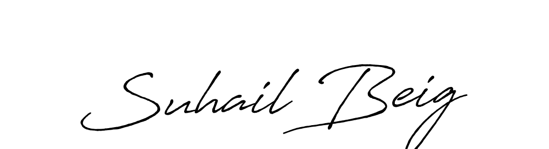 Use a signature maker to create a handwritten signature online. With this signature software, you can design (Antro_Vectra_Bolder) your own signature for name Suhail Beig. Suhail Beig signature style 7 images and pictures png