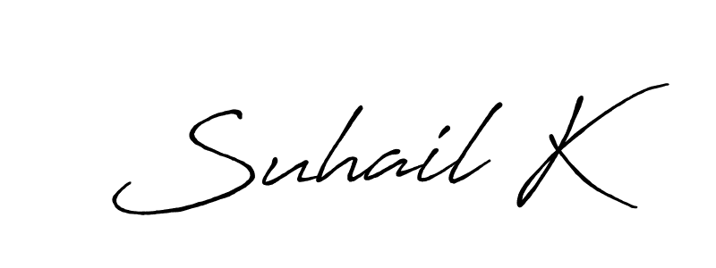 Make a short Suhail K signature style. Manage your documents anywhere anytime using Antro_Vectra_Bolder. Create and add eSignatures, submit forms, share and send files easily. Suhail K signature style 7 images and pictures png