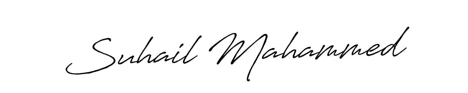Make a beautiful signature design for name Suhail Mahammed. With this signature (Antro_Vectra_Bolder) style, you can create a handwritten signature for free. Suhail Mahammed signature style 7 images and pictures png