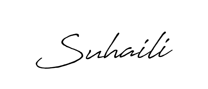 Create a beautiful signature design for name Suhaili. With this signature (Antro_Vectra_Bolder) fonts, you can make a handwritten signature for free. Suhaili signature style 7 images and pictures png