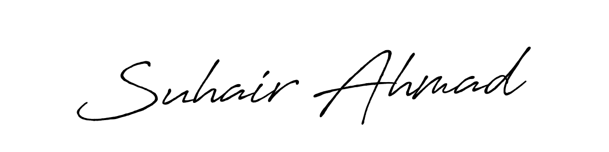 How to make Suhair Ahmad name signature. Use Antro_Vectra_Bolder style for creating short signs online. This is the latest handwritten sign. Suhair Ahmad signature style 7 images and pictures png