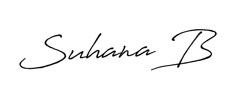 Make a beautiful signature design for name Suhana B. With this signature (Antro_Vectra_Bolder) style, you can create a handwritten signature for free. Suhana B signature style 7 images and pictures png