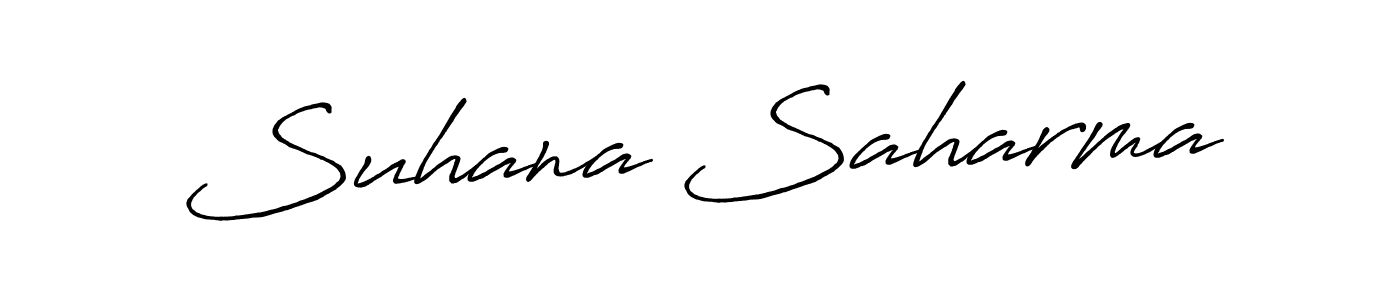 How to make Suhana Saharma name signature. Use Antro_Vectra_Bolder style for creating short signs online. This is the latest handwritten sign. Suhana Saharma signature style 7 images and pictures png