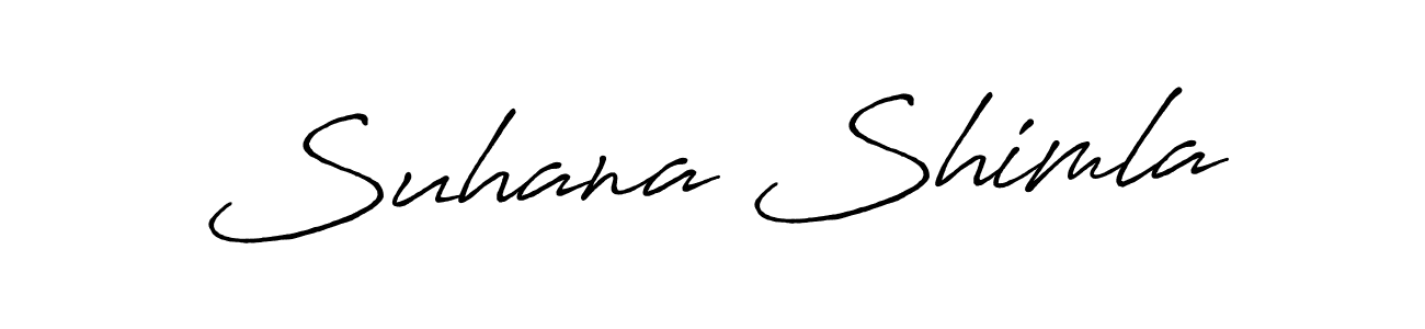 How to make Suhana Shimla name signature. Use Antro_Vectra_Bolder style for creating short signs online. This is the latest handwritten sign. Suhana Shimla signature style 7 images and pictures png