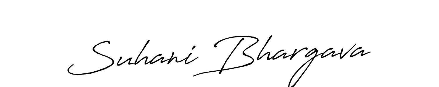 Make a short Suhani Bhargava signature style. Manage your documents anywhere anytime using Antro_Vectra_Bolder. Create and add eSignatures, submit forms, share and send files easily. Suhani Bhargava signature style 7 images and pictures png