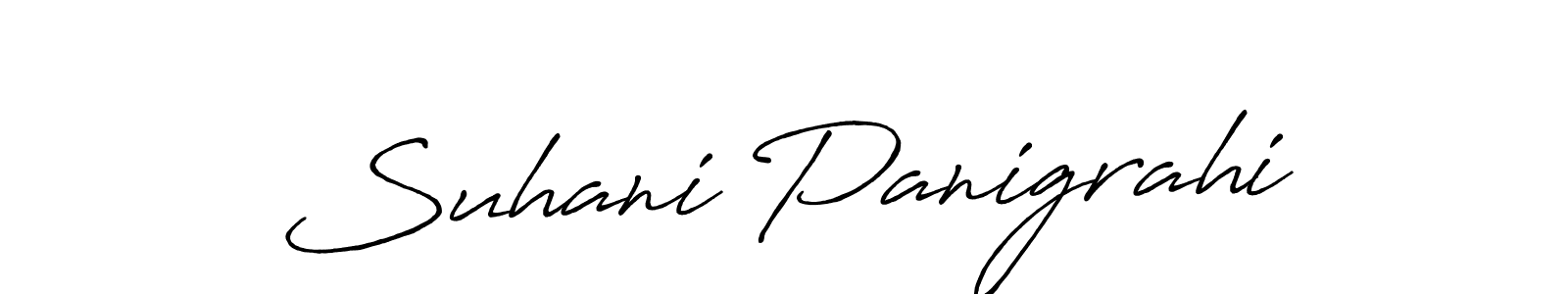 Create a beautiful signature design for name Suhani Panigrahi. With this signature (Antro_Vectra_Bolder) fonts, you can make a handwritten signature for free. Suhani Panigrahi signature style 7 images and pictures png