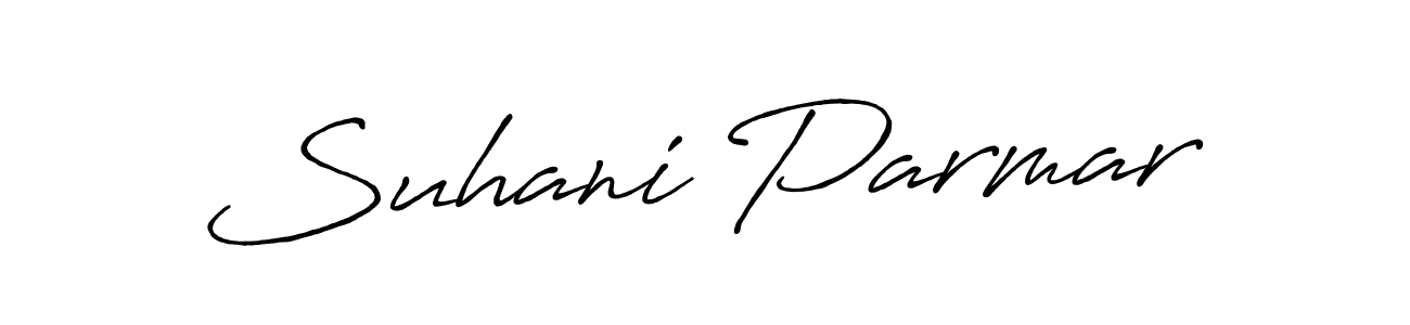 Make a beautiful signature design for name Suhani Parmar. With this signature (Antro_Vectra_Bolder) style, you can create a handwritten signature for free. Suhani Parmar signature style 7 images and pictures png