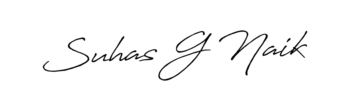 Create a beautiful signature design for name Suhas G Naik. With this signature (Antro_Vectra_Bolder) fonts, you can make a handwritten signature for free. Suhas G Naik signature style 7 images and pictures png