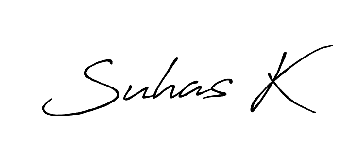 Use a signature maker to create a handwritten signature online. With this signature software, you can design (Antro_Vectra_Bolder) your own signature for name Suhas K. Suhas K signature style 7 images and pictures png