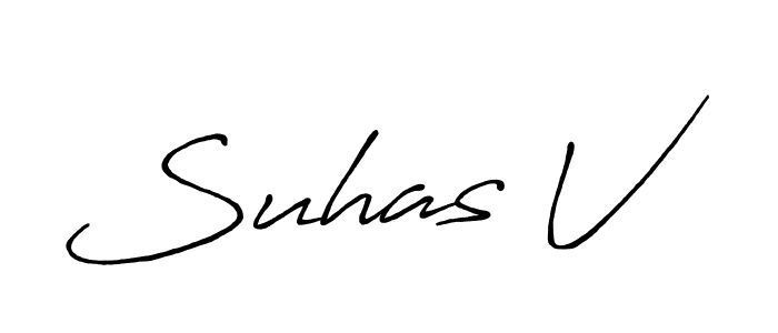 It looks lik you need a new signature style for name Suhas V. Design unique handwritten (Antro_Vectra_Bolder) signature with our free signature maker in just a few clicks. Suhas V signature style 7 images and pictures png