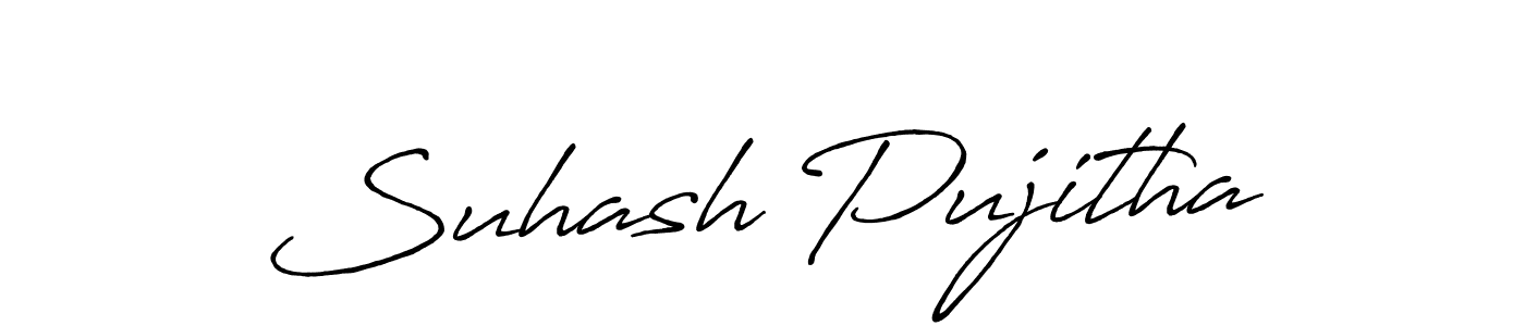 Similarly Antro_Vectra_Bolder is the best handwritten signature design. Signature creator online .You can use it as an online autograph creator for name Suhash Pujitha. Suhash Pujitha signature style 7 images and pictures png