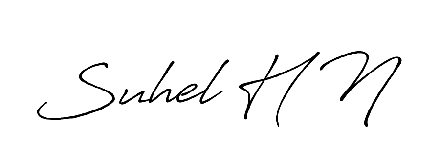 The best way (Antro_Vectra_Bolder) to make a short signature is to pick only two or three words in your name. The name Suhel H N include a total of six letters. For converting this name. Suhel H N signature style 7 images and pictures png