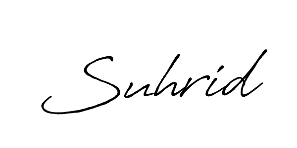 How to make Suhrid signature? Antro_Vectra_Bolder is a professional autograph style. Create handwritten signature for Suhrid name. Suhrid signature style 7 images and pictures png