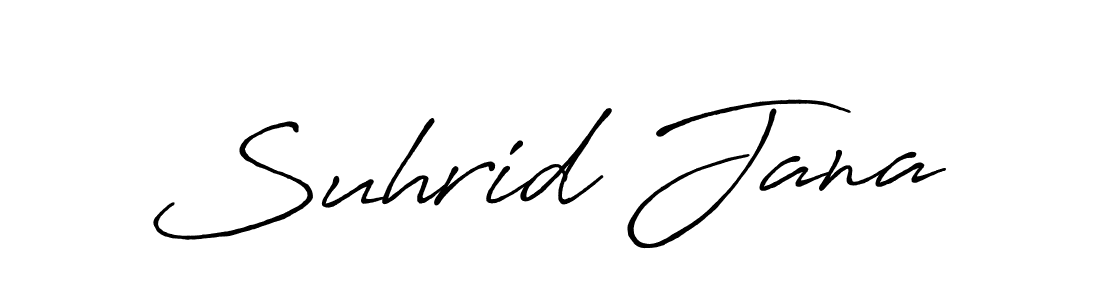 How to make Suhrid Jana name signature. Use Antro_Vectra_Bolder style for creating short signs online. This is the latest handwritten sign. Suhrid Jana signature style 7 images and pictures png