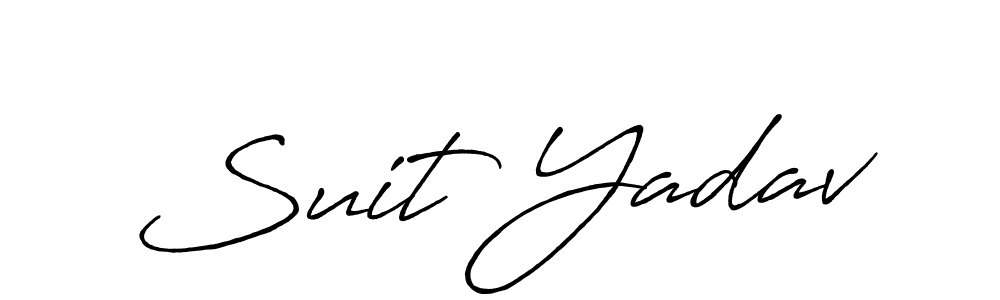 Also You can easily find your signature by using the search form. We will create Suit Yadav name handwritten signature images for you free of cost using Antro_Vectra_Bolder sign style. Suit Yadav signature style 7 images and pictures png