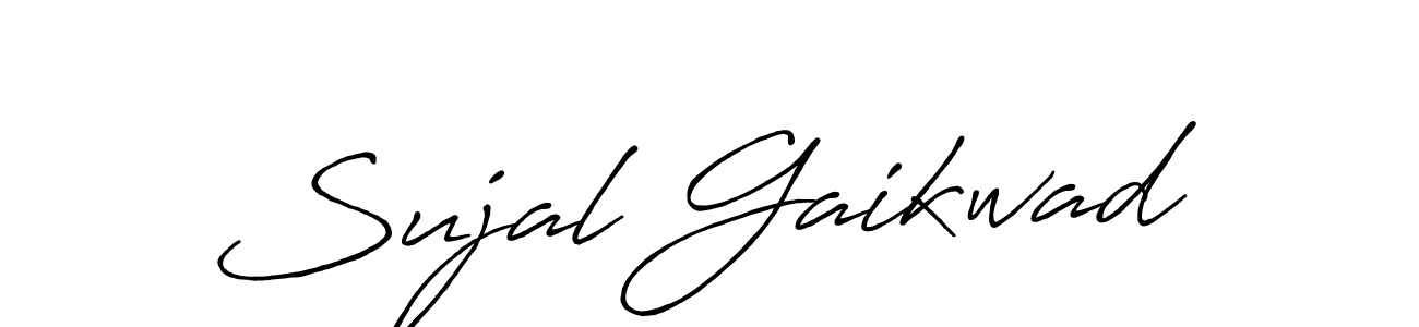 This is the best signature style for the Sujal Gaikwad name. Also you like these signature font (Antro_Vectra_Bolder). Mix name signature. Sujal Gaikwad signature style 7 images and pictures png