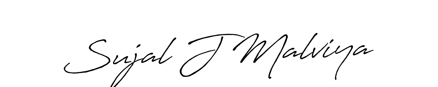 Create a beautiful signature design for name Sujal J Malviya. With this signature (Antro_Vectra_Bolder) fonts, you can make a handwritten signature for free. Sujal J Malviya signature style 7 images and pictures png