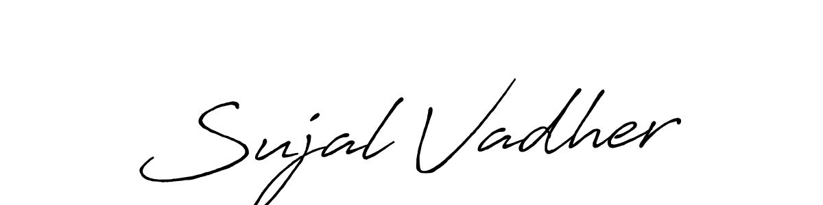 How to make Sujal Vadher signature? Antro_Vectra_Bolder is a professional autograph style. Create handwritten signature for Sujal Vadher name. Sujal Vadher signature style 7 images and pictures png