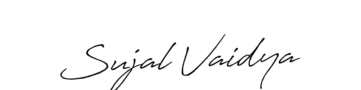 Sujal Vaidya stylish signature style. Best Handwritten Sign (Antro_Vectra_Bolder) for my name. Handwritten Signature Collection Ideas for my name Sujal Vaidya. Sujal Vaidya signature style 7 images and pictures png
