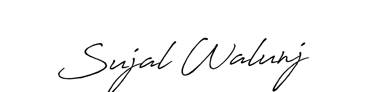 Sujal Walunj stylish signature style. Best Handwritten Sign (Antro_Vectra_Bolder) for my name. Handwritten Signature Collection Ideas for my name Sujal Walunj. Sujal Walunj signature style 7 images and pictures png