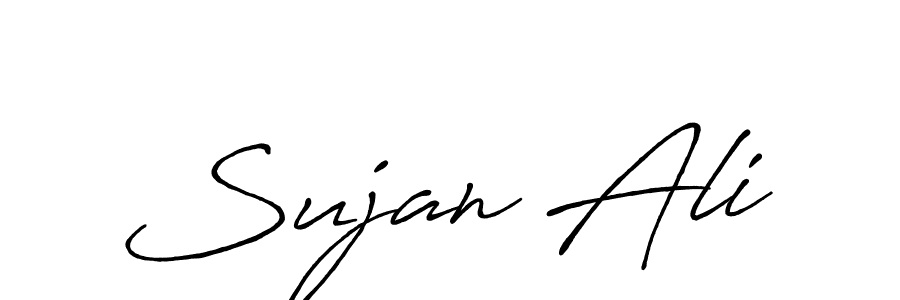 How to make Sujan Ali name signature. Use Antro_Vectra_Bolder style for creating short signs online. This is the latest handwritten sign. Sujan Ali signature style 7 images and pictures png