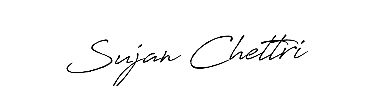 Create a beautiful signature design for name Sujan Chettri. With this signature (Antro_Vectra_Bolder) fonts, you can make a handwritten signature for free. Sujan Chettri signature style 7 images and pictures png